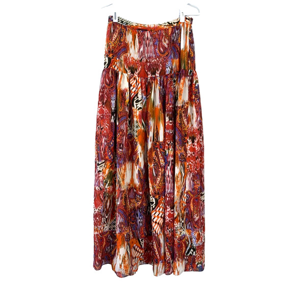Boston Proper Ikat Patch Maxi Skirt Vacation Resort Size 2 NWT - Picture 1 of 11